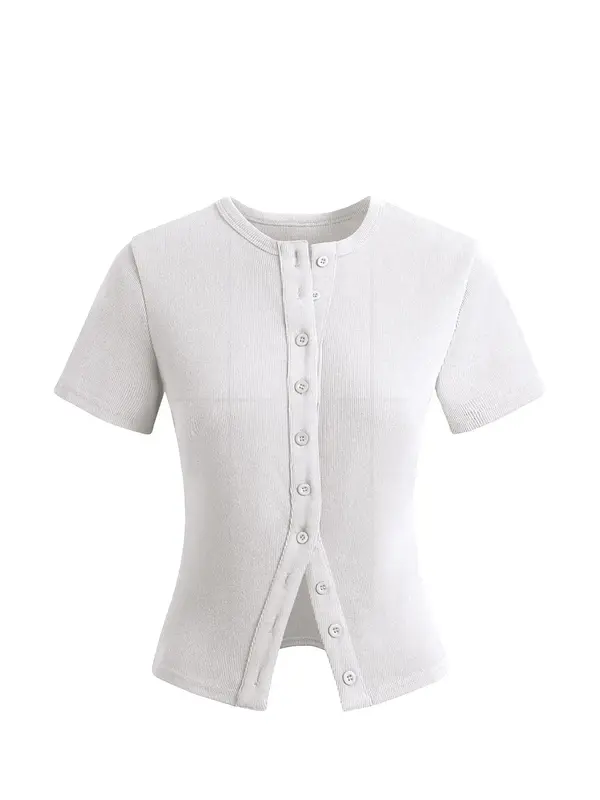 Women's Short Sleeve Cardigan, Casual Button Front Knitwear for Daily Wear, Ladies Clothes for All Seasons