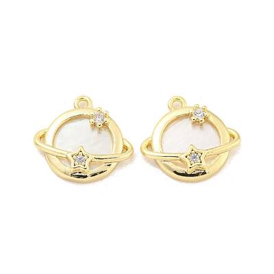 Brass Pave Shell Pendants