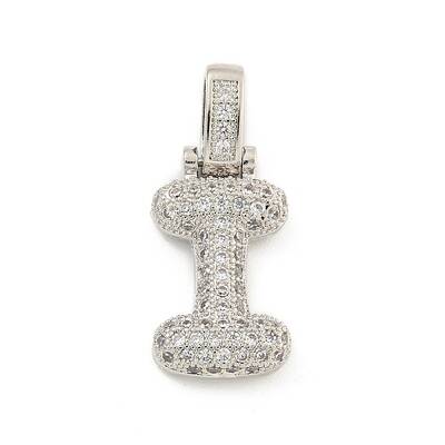 Brass Micro Pave Clear Cubic Zirconia Pendants