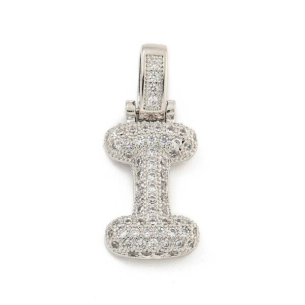Brass Micro Pave Clear Cubic Zirconia Pendants