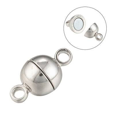 Rack Plating Brass Magnetic Clasps with Loops