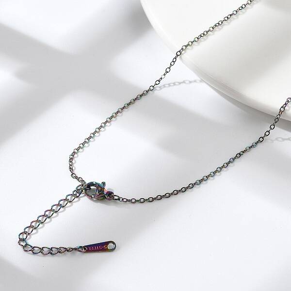 Ion Plating(IP) 304 Stainless Steel Cable Chain Necklace for Men Women