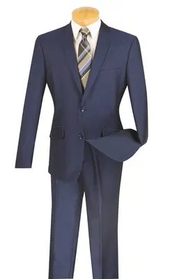 Vinci Men's 2-Piece Slim Fit Textured Weave Suit