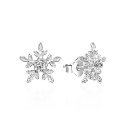 Agato Beautiful Silver Snowflake Earrings AGT-E013PW