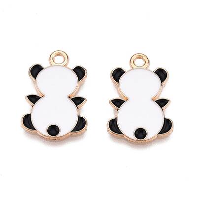 Panda Theme Alloy Enamel Pendants