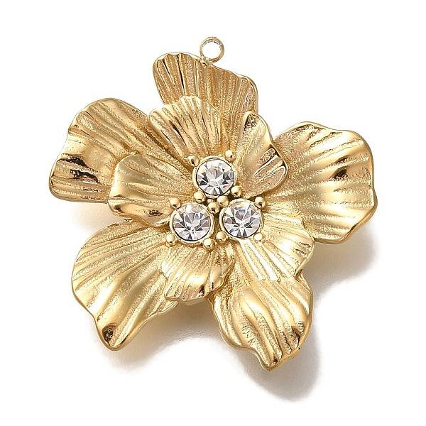 Ion Plating(IP) 304 Stainless Steel Crystal Rhinestone Pendants