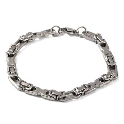 Tarnish Resistant 201 Stainless Steel Byzantine Chain Bracelets