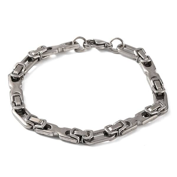 Tarnish Resistant 201 Stainless Steel Byzantine Chain Bracelets