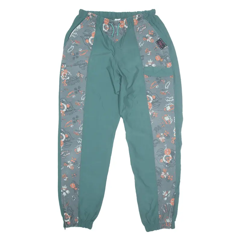 Patterned Track Pants Green Tapered Womens M W28 L29