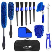 12Pcs Wheel Brush Kit for Cleaning Wheel and Tire, Wheel and Rim Brush, Car Detailing Brushes, Tire Brush, Bendable & Durable...