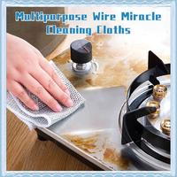 Multipurpose Wire Miracle Cleaning Cloths, 2025 New Scrubbing Wire Dishwashing Rags, Non-Scratch Kitchen Wire Dishcloth Rag f...