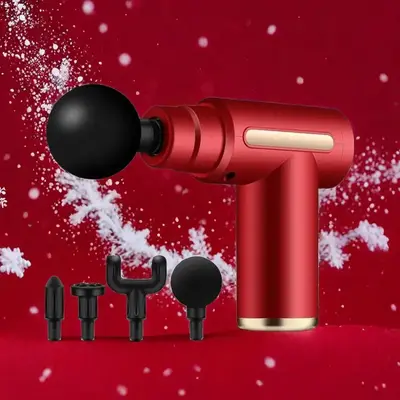 Mini Portable Comfort Handheld Fascia Machine with 4 Counts Replacement Heads, Usb Chargeable Electric Muscle Massager for Ho...