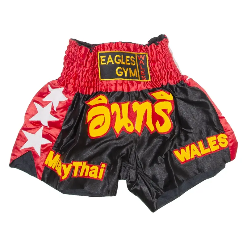 EAGLES GYM Thai Boxing Mens Sports Shorts Red S W24