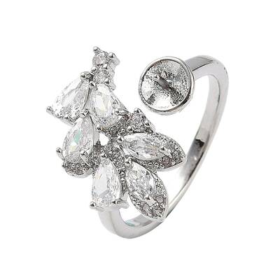 Brass Pave Clear Cubic Zirconia Earring Findings