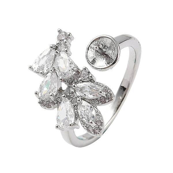 Brass Pave Clear Cubic Zirconia Earring Findings