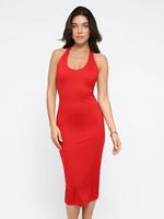 Popilush Backless Halter Midi Shapewear Dress