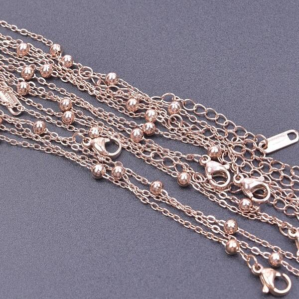 1.6mm Unisex 304 Stainless Steel Satellite Chains Necklaces