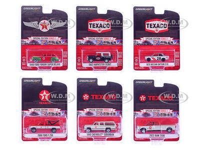 Texaco Special Edition Series 1 Set of 6 pieces 1/64 Diecast Model Cars by Greenlight
