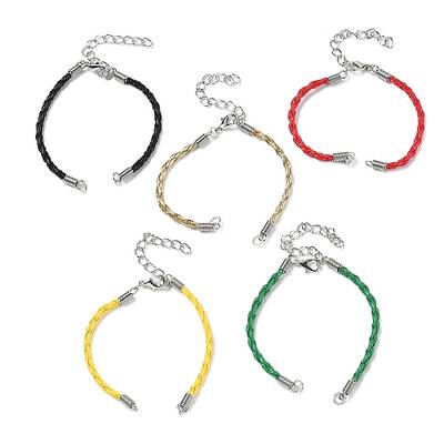 Braided PU Leather Cord Bracelet Making