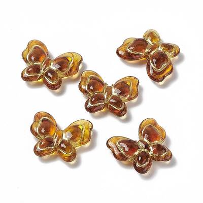 Golden Metal Enlaced Acrylic Beads