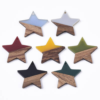 Resin & Walnut Wood Pendants