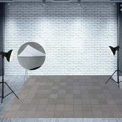 Modern Grey Stone Pattern Plaid Fabric Floor Mat - Aperturee