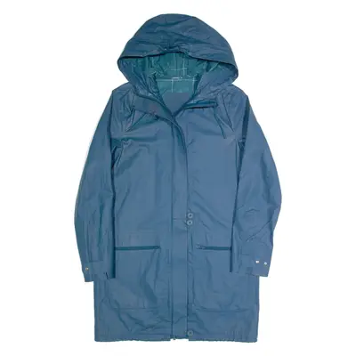 LACOSTE Womens Rain Jacket Blue Hooded S