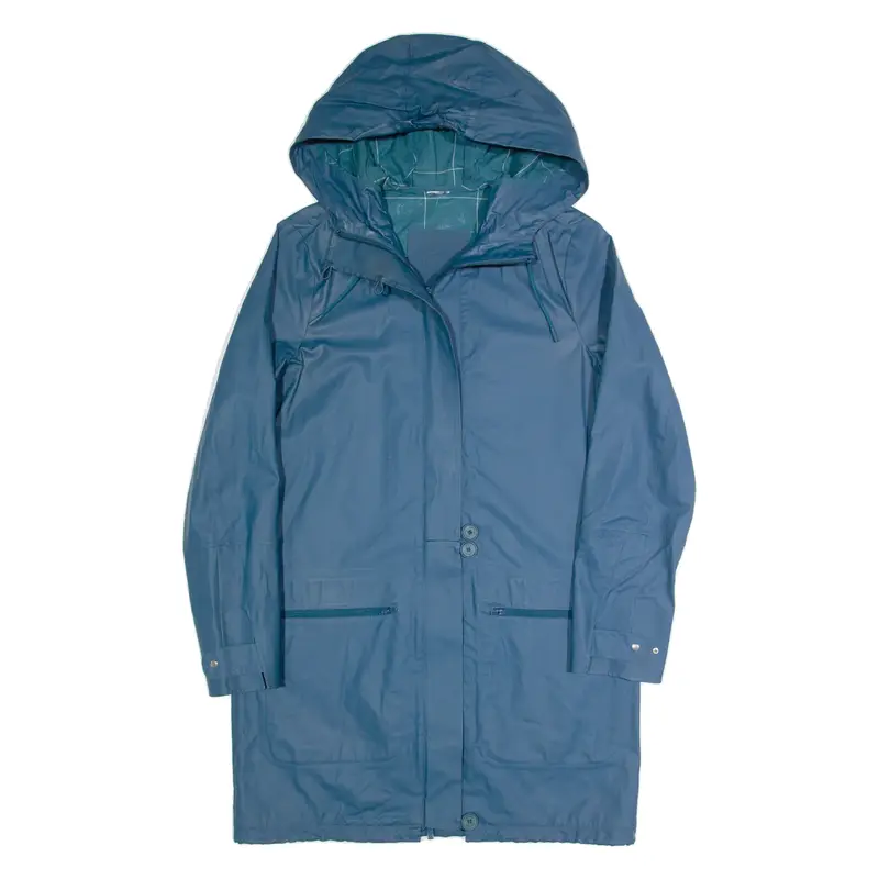 LACOSTE Womens Rain Jacket Blue Hooded S