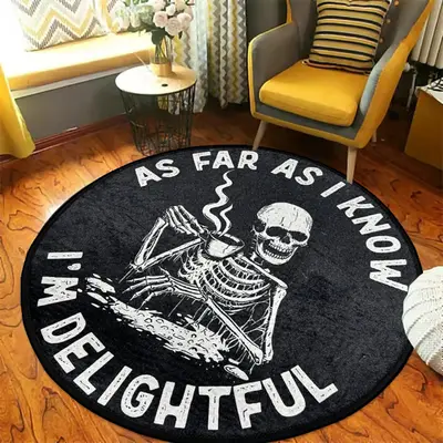 Skull Pattern Carpet, 1 Count Creative Non-slip Soft Floor Mat, Decorative Area Rug for Home Living Room Bedroom Office Dormi...