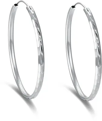 Beneto Timeless round earrings made of silver AGUC2272 - Diameter: 5.5 cm