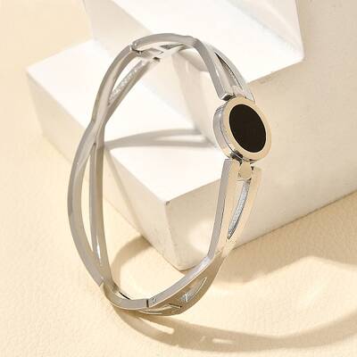 304 Stainless Steel Hinged Enamel Bangles for Women