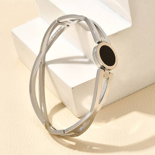 304 Stainless Steel Hinged Enamel Bangles for Women