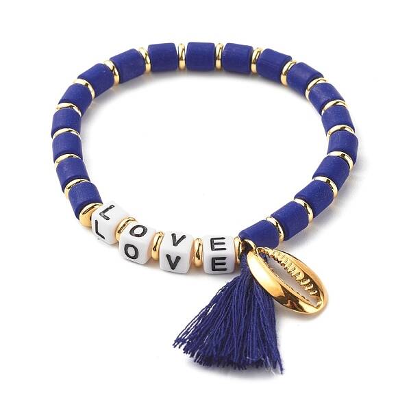 Word Love Beads Stretch Bracelet for Girl Women