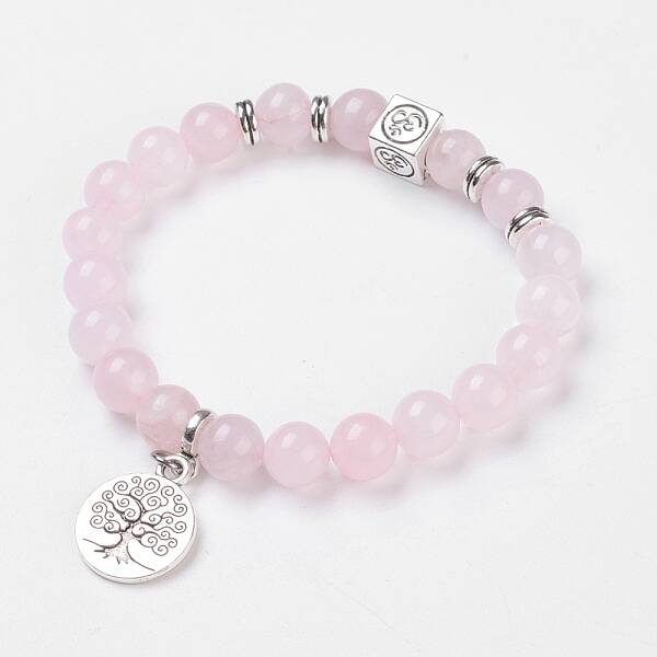 Natural Rose Quartz Stretch Bracelets