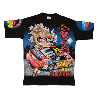 CHASE AUTHENTICS Jurassic Park Mens T-Shirt Black 90s USA L
