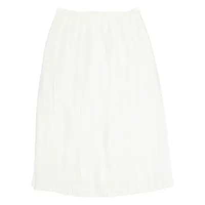 Womens Pleated Skirt White Midi M