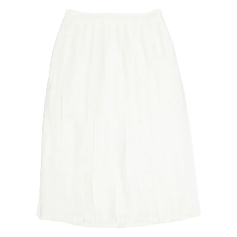 Womens Pleated Skirt White Midi M