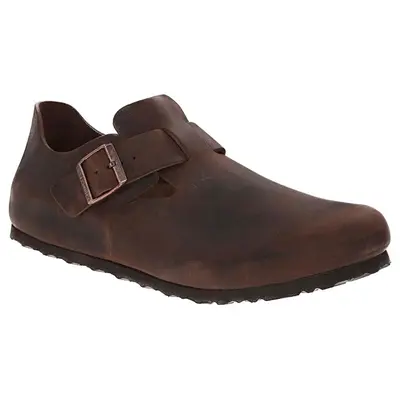 Birkenstock London Leather Unisex Slip On Shoes - Habana - Size:US 8 Women / 6 Men