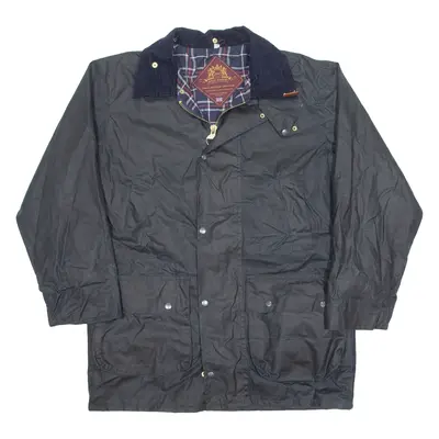 ROYAL WINDSOR Mens Wax Jacket Black 90s S