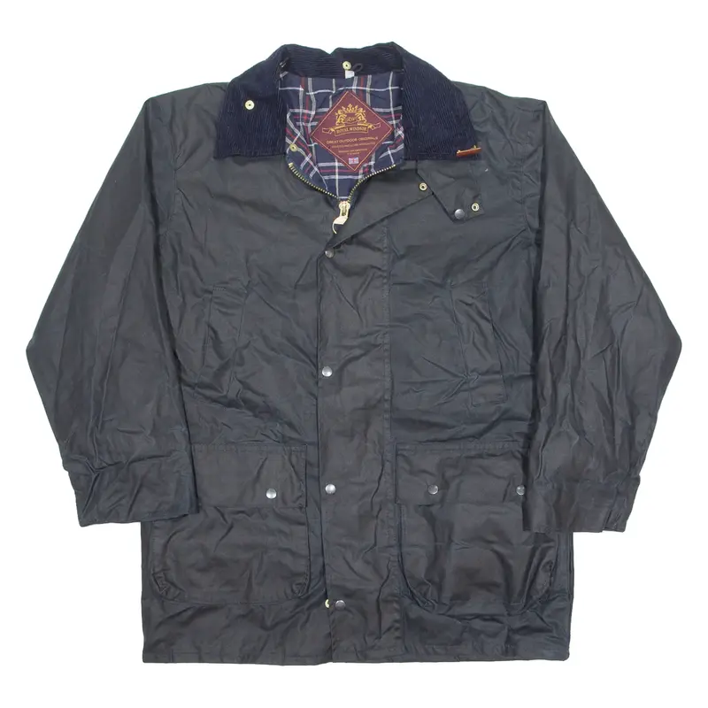 ROYAL WINDSOR Mens Wax Jacket Black 90s S