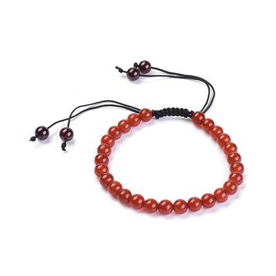 Natural Garnet/Carnelian(Dyed & Heated) Braided Bead Bracelets