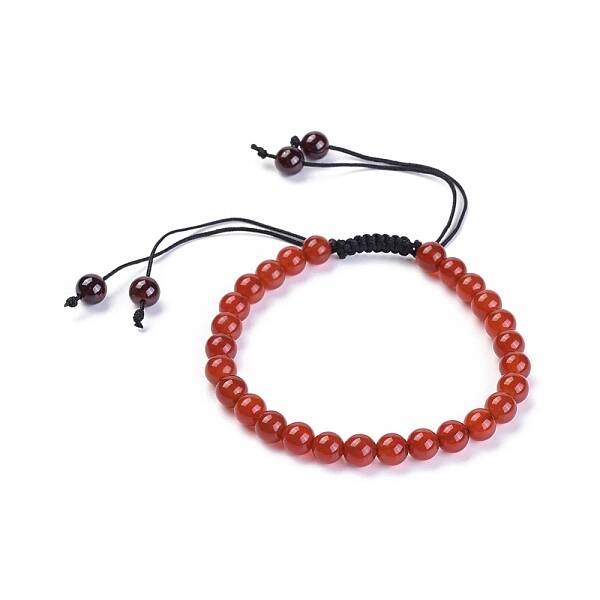 Natural Garnet/Carnelian(Dyed & Heated) Braided Bead Bracelets
