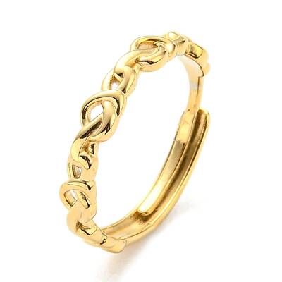 304 Stainless Steel Hollow Infinity Adjustable Ring for Women