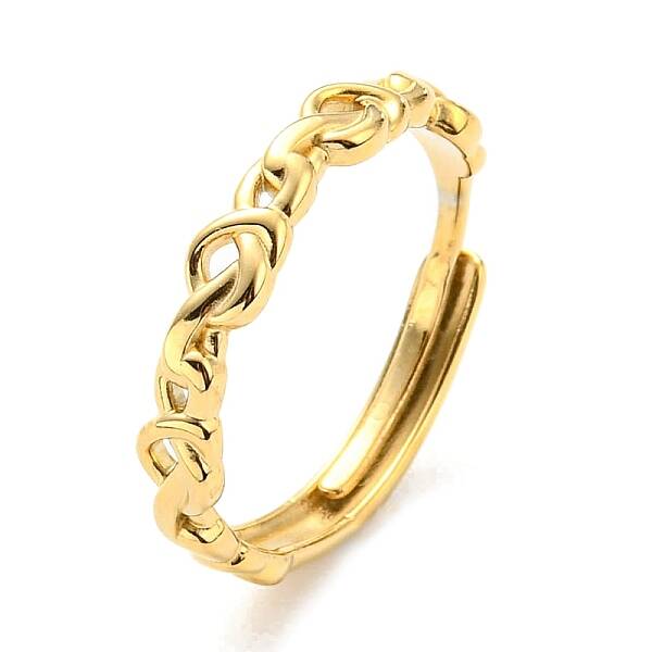 304 Stainless Steel Hollow Infinity Adjustable Ring for Women