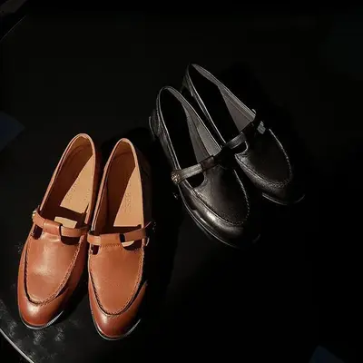 CHIKO Bannister Round Toe Block Heels T-Strap Shoes