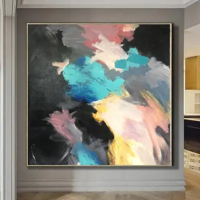 Large Colorful Abstract Painting On Canvas Acrylic Wall Art Original Wall Decor | MAP OF MY MEMORIES
