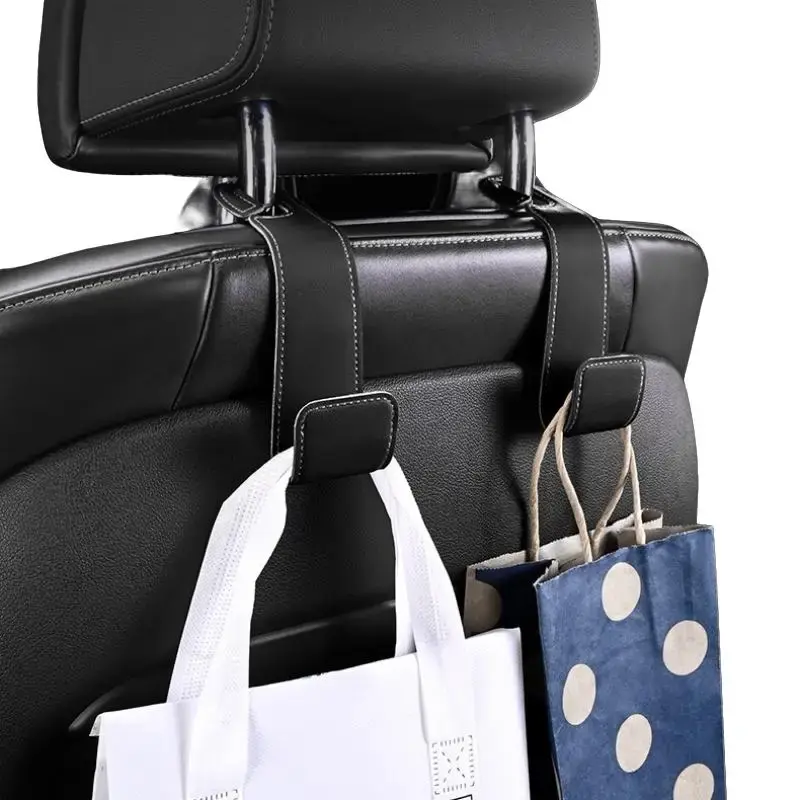 Car Seat Back Storage Hook, 1 Count PU Leather Car Seat Back Hanging Hook, Universal Car Interior Accessories for Stowing & T...