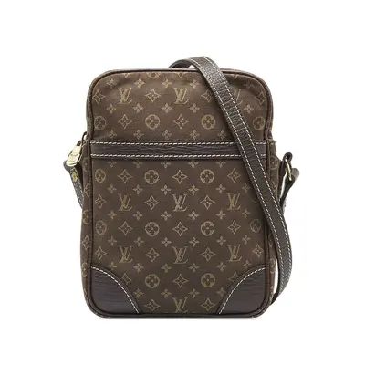 Pre-owned Louis Vuitton Fabric x Canvas x Leather x Calf Crossbody Bags Monogram Mini Lin Danube Crossbody Bag