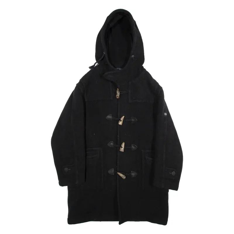 NAVY FLY 3 DEPARTMENT Mens Duffle Jacket Black Hooded L