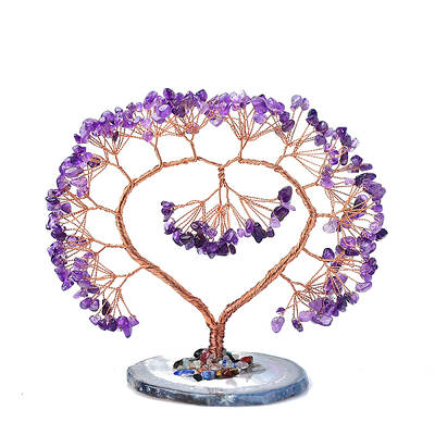 Natural Agate & Amethyst Tree of Life Display Decorations